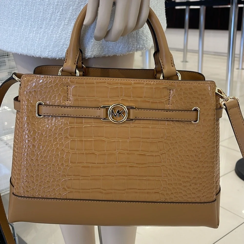 MICHAEL KORS Reed Lg Leather Belted Satchel Crossbody Handbag CZ
Deer Crocodile - Picture 10 of 16